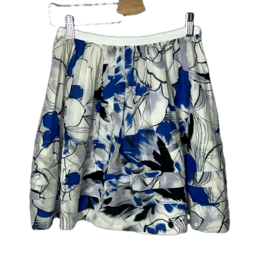 Club Monaco Silk Blend Floral Skirt